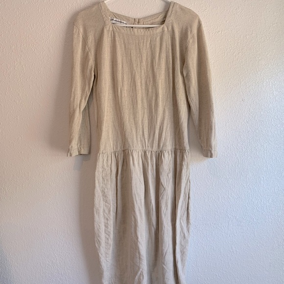 Linen Button Down Dress - Picture 1 of 6
